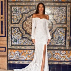 A&N Boutique Zeni Sequin Gown - White