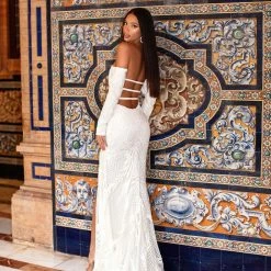 A&N Boutique Zeni Sequin Gown - White