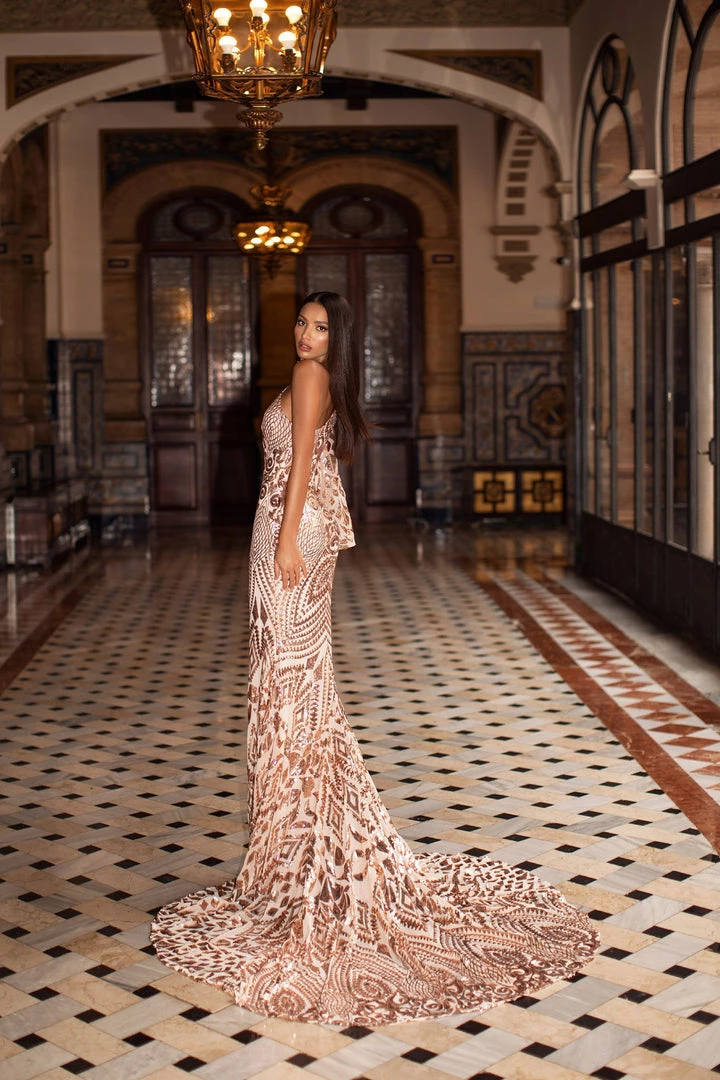 A&N Boutique Spain Collection Iza Sequin Gown - Rose Gold 4 A&N Boutique Spain Collection Iza Sequin Gown - Rose Gold