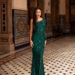 A&N Boutique Jaime Sequin Gown - Emerald Spain Collection