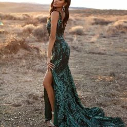 A&N Boutique Made To Order A&N Luxe Danica Sequin Gown - Emerald