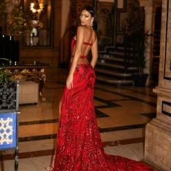 A&N Boutique Levina Sequin Gown - Red