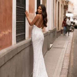 A&N Boutique Lilana Sequin Gown - White Spain Collection