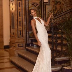 A&N Boutique Spain Collection Jordyn Sequin Gown - White