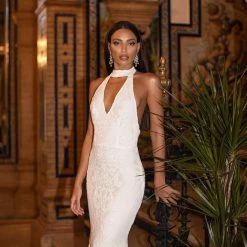 A&N Boutique Spain Collection Jordyn Sequin Gown - White