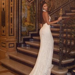 A&N Boutique Spain Collection Jordyn Sequin Gown - White