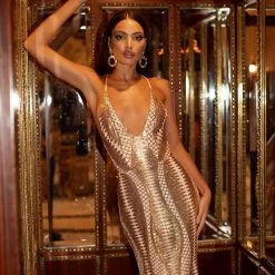 A&N Boutique Luciya Sequin Gown - Gold