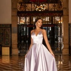 A&N Boutique Maliyah Satin Gown - Lilac Spain Collection