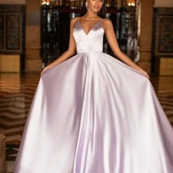 A&N Boutique Maliyah Satin Gown - Lilac Spain Collection