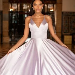 A&N Boutique Maliyah Satin Gown - Lilac Spain Collection