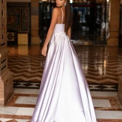 A&N Boutique Maliyah Satin Gown - Lilac Spain Collection