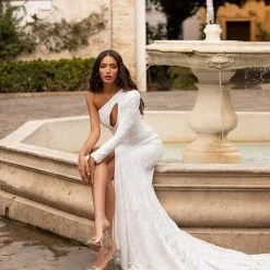 A&N Boutique Evelia Sequin Gown - White