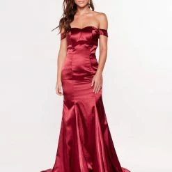 Clearance Sale A&N Luxe Nivi Satin Gown - Burgundy