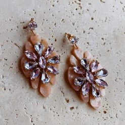 Glazori Jewels Glazori Lyra Pink Crystal Statement Earrings