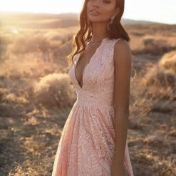 A&N Boutique A&N Luxe Genelle Lace Gown - Peach Made To Order