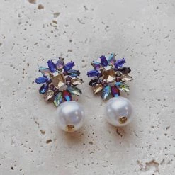 Glazori Jewels Glazori Saskia Multi Crystal Pearl Earrings