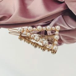 Glazori Jewels Gold Triangle Clip With Pearl Detailing