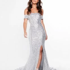 A&N Boutique A&N Luxe Renata Sequin Gown - Silver 9 A&N Boutique A&N Luxe Renata Sequin Gown - Silver