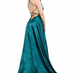 A&N Boutique A&N Curve Bianca Satin Gown - Teal Made To Order