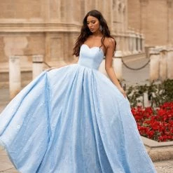 A&N Boutique Spain Collection Coletta Lace Gown - Sky Blue