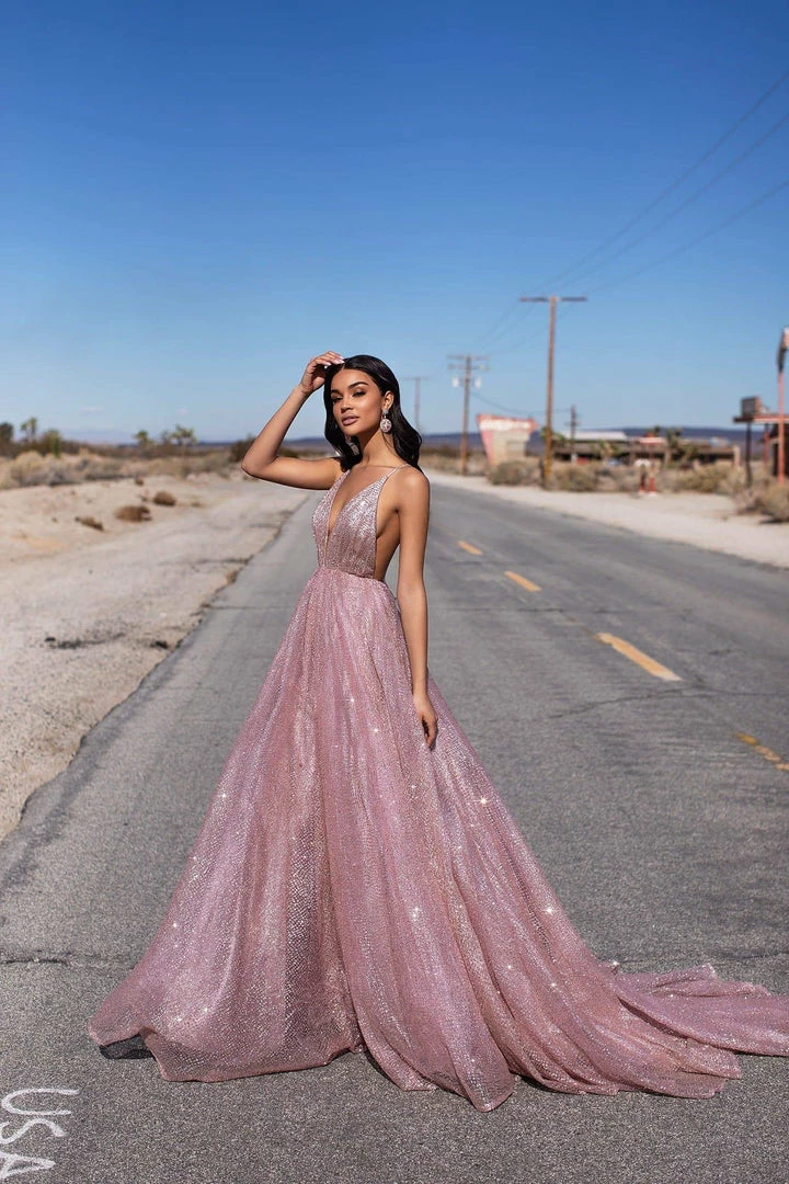 A&N Boutique A&N Luxe Electra Glitter Gown - Rose Gold Made To Order 7 A&N Boutique A&N Luxe Electra Glitter Gown - Rose Gold Made To Order