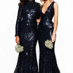 A&N Luxe Label Sales 49 A&N Boutique A&N Bridesmaids Cosimia Sequin Gown - Navy Made To Order