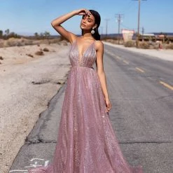 A&N Boutique A&N Luxe Electra Glitter Gown - Rose Gold Made To Order