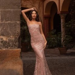 A&N Boutique Pamelia Glitter Gown - Pink