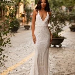 A&N Boutique Luvena Sequin Gown - White
