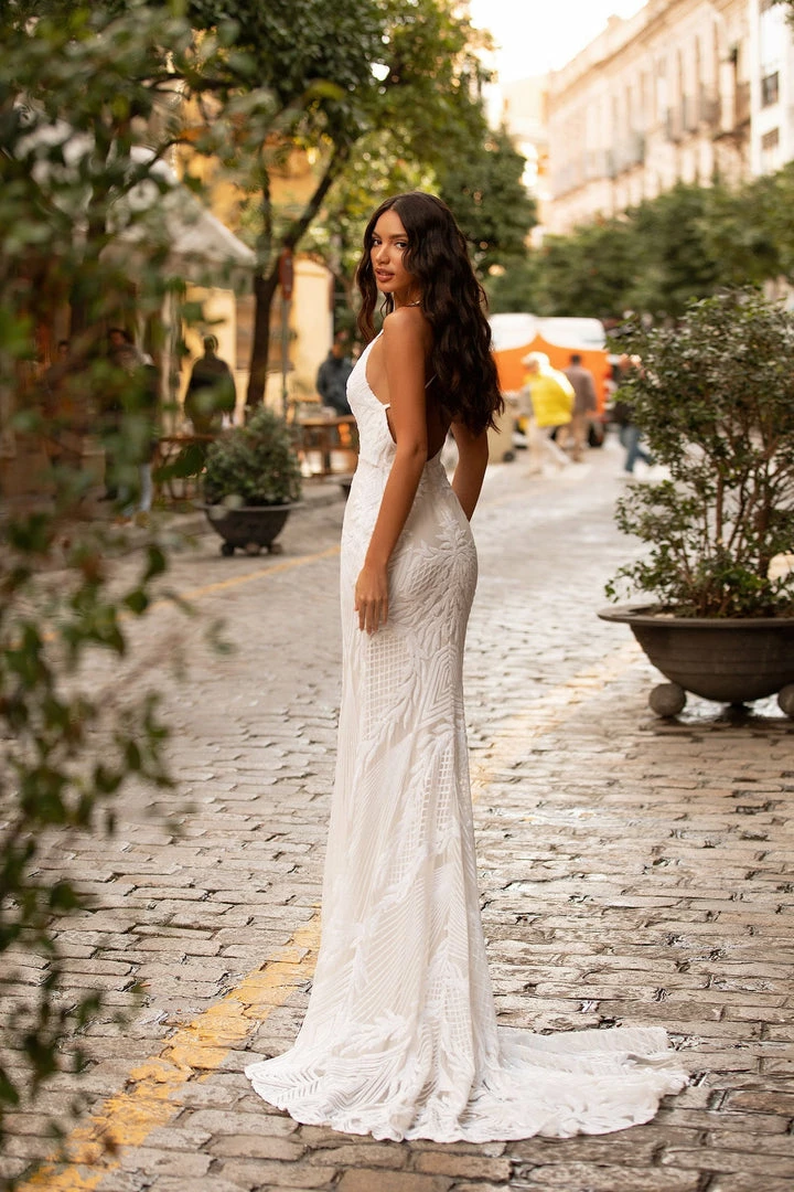 A&N Boutique Luvena Sequin Gown - White 4 A&N Boutique Luvena Sequin Gown - White