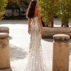 A&N Boutique Spain Collection Malisa Sequin Gown - Silver