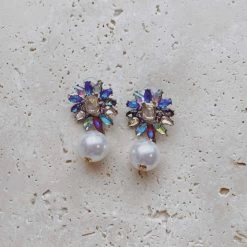 Glazori Jewels Glazori Saskia Multi Crystal Pearl Earrings