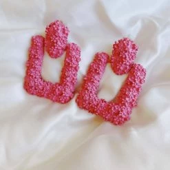 Glazori Jewels Glazori Maurita Pink Textured Statement Earrings