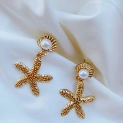 Glazori Jewels Glazori Nadia Gold Textured Starfish Earrings
