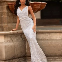 A&N Boutique Rosalin Sequin Gown - Silver