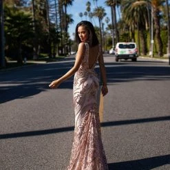 A&N Boutique Made To Order A&N Luxe Maurita Sequins Gown - Rose Gold