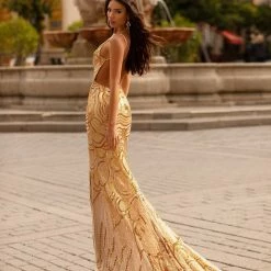 A&N Boutique Rianata Sequin Gown - Gold