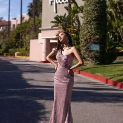 A&N Boutique Made To Order A&N Kalinda Beaded Glitter Gown - Rose Pink 9 A&N Boutique Made To Order A&N Kalinda Beaded Glitter Gown - Rose Pink