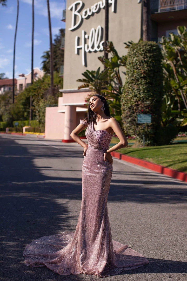 A&N Boutique Made To Order A&N Kalinda Beaded Glitter Gown - Rose Pink 6 A&N Boutique Made To Order A&N Kalinda Beaded Glitter Gown - Rose Pink