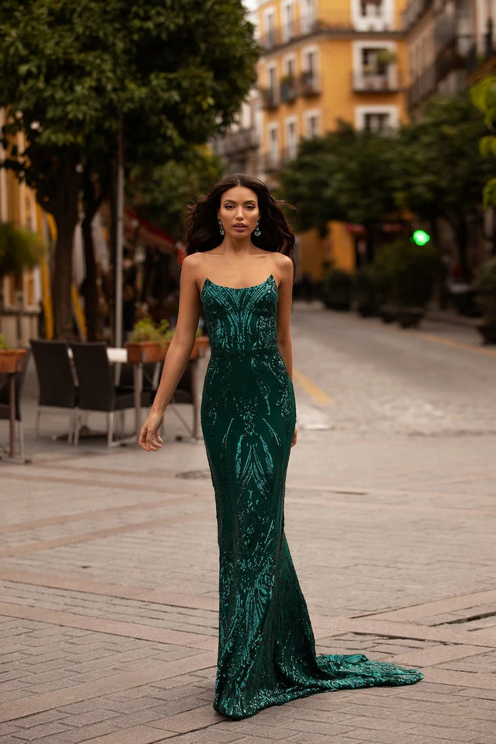 A&N Boutique Ramira Sequin Gown - Emerald 6 A&N Boutique Ramira Sequin Gown - Emerald