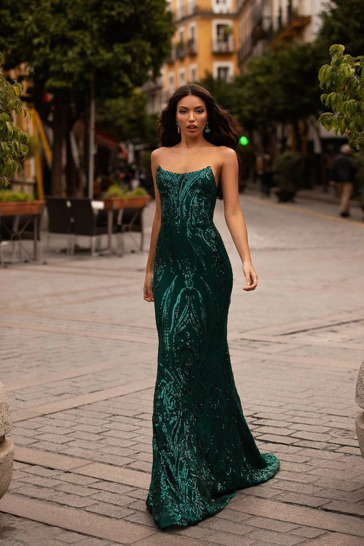 A&N Boutique Ramira Sequin Gown - Emerald 7 A&N Boutique Ramira Sequin Gown - Emerald
