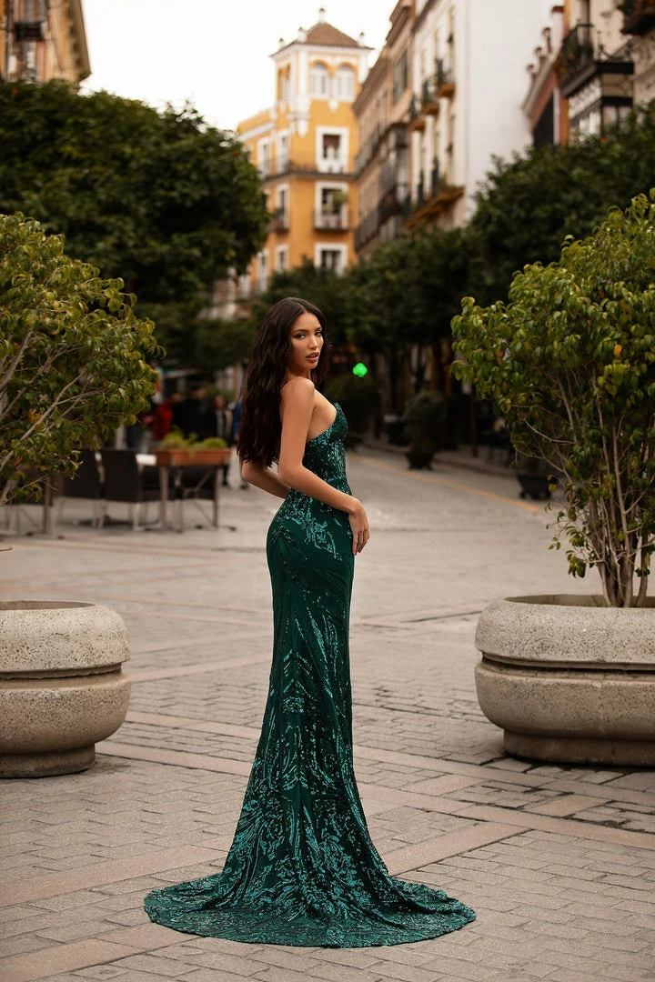 A&N Boutique Ramira Sequin Gown - Emerald 4 A&N Boutique Ramira Sequin Gown - Emerald
