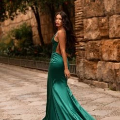 A&N Boutique Felicita Satin Gown - Emerald