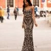 A&N Boutique Ramona Sequin Gown - Nude & Black