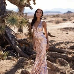 A&N Boutique Made To Order A&N Luxe Sheyla Sequin Gown - Rose Gold