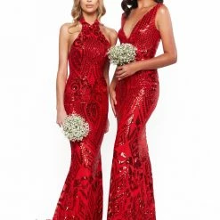 A&N Boutique A&N Bridesmaids Inaya Sequin Gown - Red Made To Order 9 A&N Boutique A&N Bridesmaids Inaya Sequin Gown - Red Made To Order