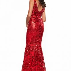 A&N Boutique Made To Order A&N Bridesmaids Crown Sequin Gown - Red