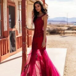 A&N Boutique Made To Order A&N Luxe Cassie Beaded Gown - Burgundy