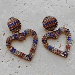 Glazori Jewels Glazori Zaniya Multi Coloured Heart Earrings