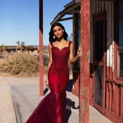 A&N Boutique Made To Order A&N Luxe Cassie Beaded Gown - Burgundy